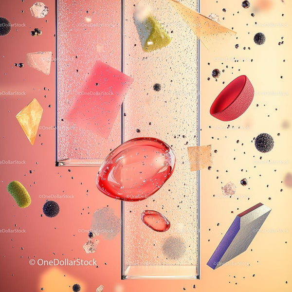 Abstract Geometric Composition with Floating Shapes