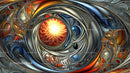 Colorful Fractal Spiral with Metallic Texture