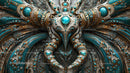Intricate Steampunk Artwork with Blue Gem Accents