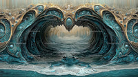 Mystical Ocean Wave with Ornate Fantasy Design