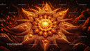 Intricate Glowing Fractal Flower in Vibrant Orange