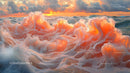 Vibrant Ocean Waves at Sunset with Dramatic Sky