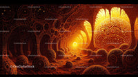 Glowing Abstract Tunnel in Futuristic Orange Hues