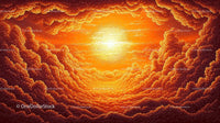 Dramatic Sunset with Fiery Clouds and Glowing Horizon