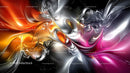 Vibrant Abstract Swirls with Metallic Highlights