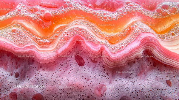 Vibrant Pink and Orange Abstract Foam Texture