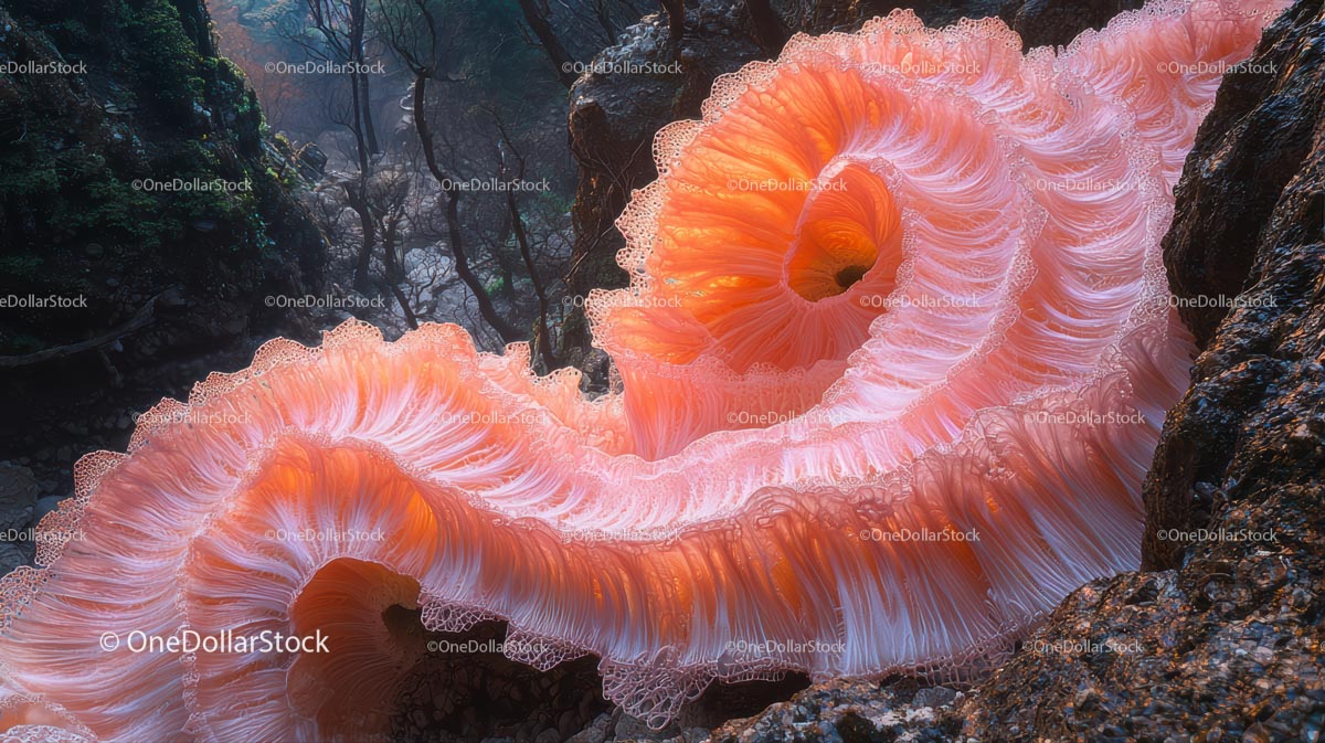 Żywe różowe korale w scenie podwodnego oceanu