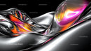 Fluid Metallic Abstract with Vibrant Color Accents