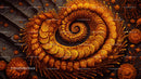 Golden Spiral in Intricate Fractal Art Design