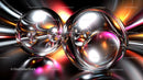 Futuristic Glass Spheres with Colorful Reflections