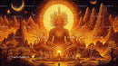 Majestic Mystical Figure in a Vibrant Cosmic Landscape