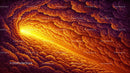 Vibrant Abstract Swirling Clouds in Fiery Sunset Hues