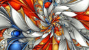 Vibrant Abstract Spiral with Red and Orange Accents