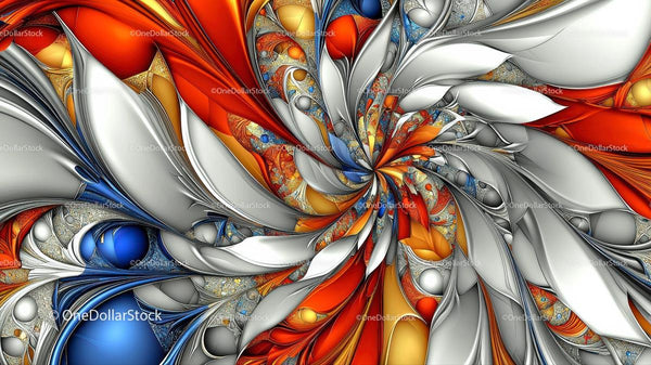 Vibrant Abstract Spiral with Red and Orange Accents