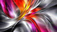 Colorful Abstract Swirls of Metallic Fluid Art