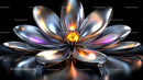 Futuristic Metallic Flower with Reflective Petals