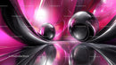 Futuristic Abstract Scene with Glossy Spheres and Pink Hue