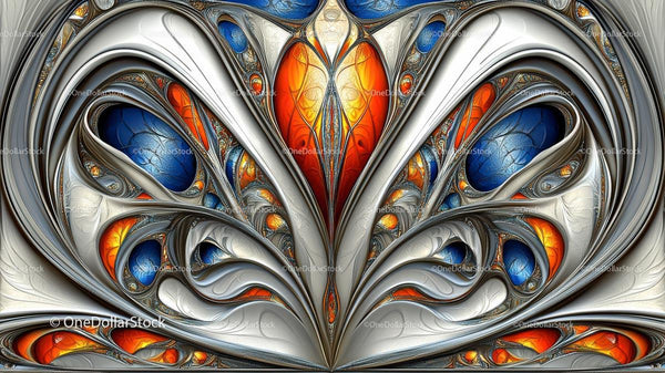 Intricate Abstract Fractal Pattern with Vibrant Colors