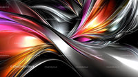 Colorful Abstract Metallic Swirls and Curves