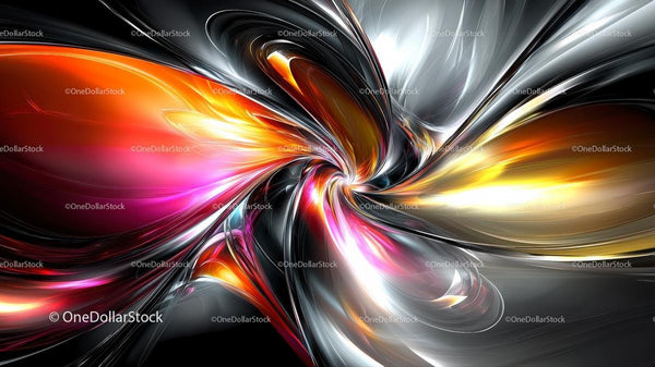 Vibrant Abstract Swirl with Glossy Colors and Fluid Movement