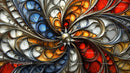 Intricate Fractal Pattern with Vibrant Colors and Swirling Design