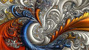 Intricate Abstract Fractal Design with Vibrant Swirls
