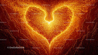 Vibrant Fiery Heart with Intricate Patterns
