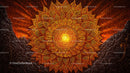 Intricate Mandala Design with Vibrant Orange and Gold Hues