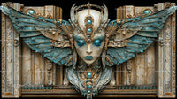 Steampunk Fantasy Sculpture with Winged Goddess