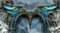 Ornate Dragon Motif Gateway in Icy Mountain Setting