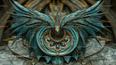 Intricate Steampunk Metal Sculpture with Mechanical Wings