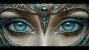 Mystical Eyes with Intricate Turquoise Jewelry