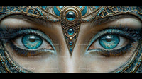 Mystical Eyes with Intricate Turquoise Jewelry