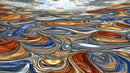 Vibrant Metallic Swirls in Abstract Art Design