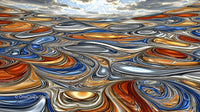 Vibrant Metallic Swirls in Abstract Art Design