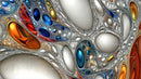 Vibrant Fractal Pattern in Blue and Orange Tones