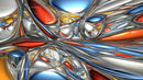 Colorful Abstract Metallic Pattern with Fluid Shapes