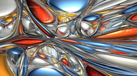 Colorful Abstract Metallic Pattern with Fluid Shapes