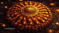 Intricate Golden Mandala with Ornamental Floral Design