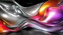 Vibrant Metallic Waves in a Fluid Abstract Design