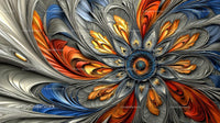 Vibrant Fractal Mandala with Intricate Swirls