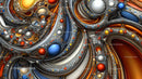 Vibrant Fractal Design with Geometric Patterns