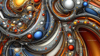 Vibrant Fractal Design with Geometric Patterns