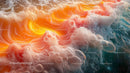 Vibrant Abstract Ocean Waves with Colorful Foam