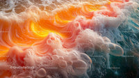 Vibrant Abstract Ocean Waves with Colorful Foam