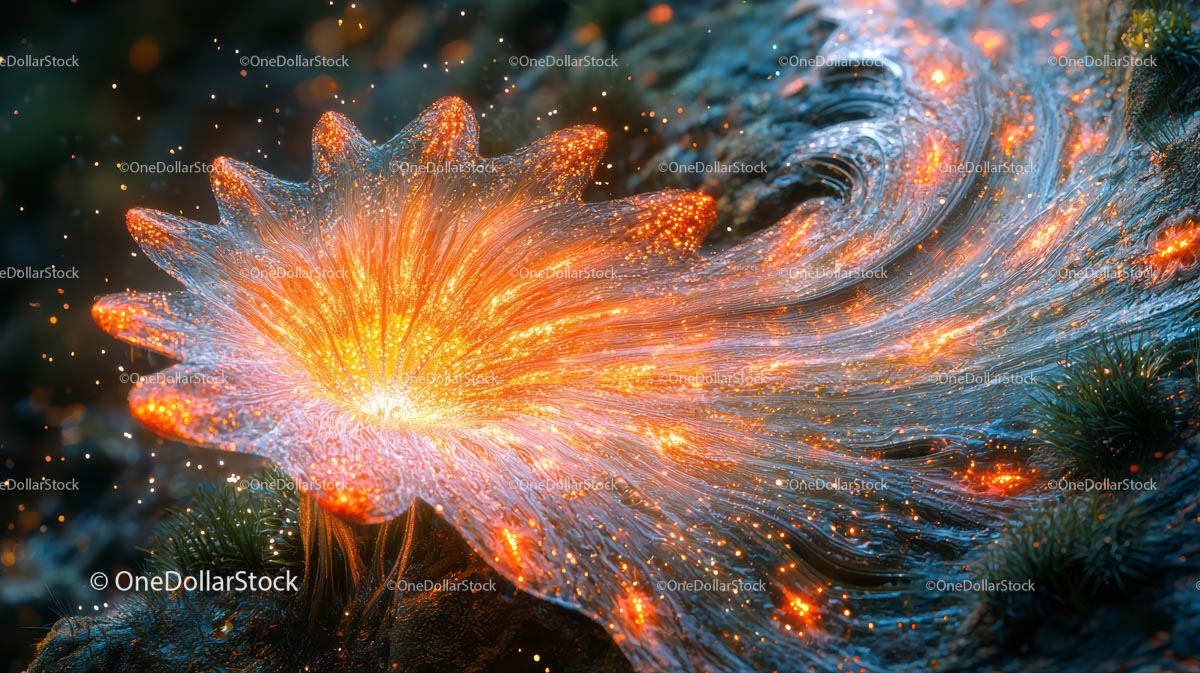 Bioluminescencyjny koralowiec z świecącymi wąsami