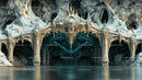 Ornate Fantasy Cave Entrance with Reflective Waters