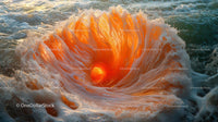 Dramatic Swirling Orange Ocean Vortex at Sea