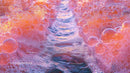 Vibrant Pink Bubbles and Foam in Close-Up View