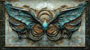 Intricate Blue and Gold Decorative Butterfly Art